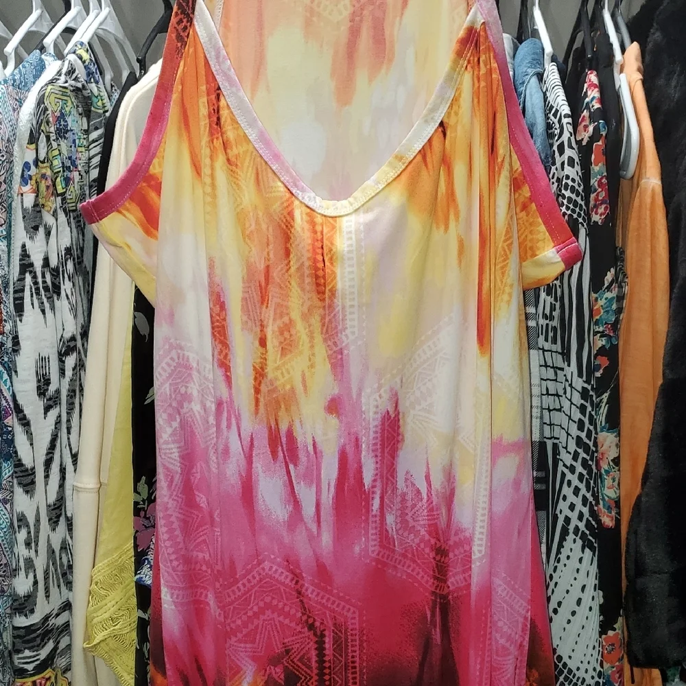 Zenana Outfitters Pink and Orange Dress - Picture 3 of 3